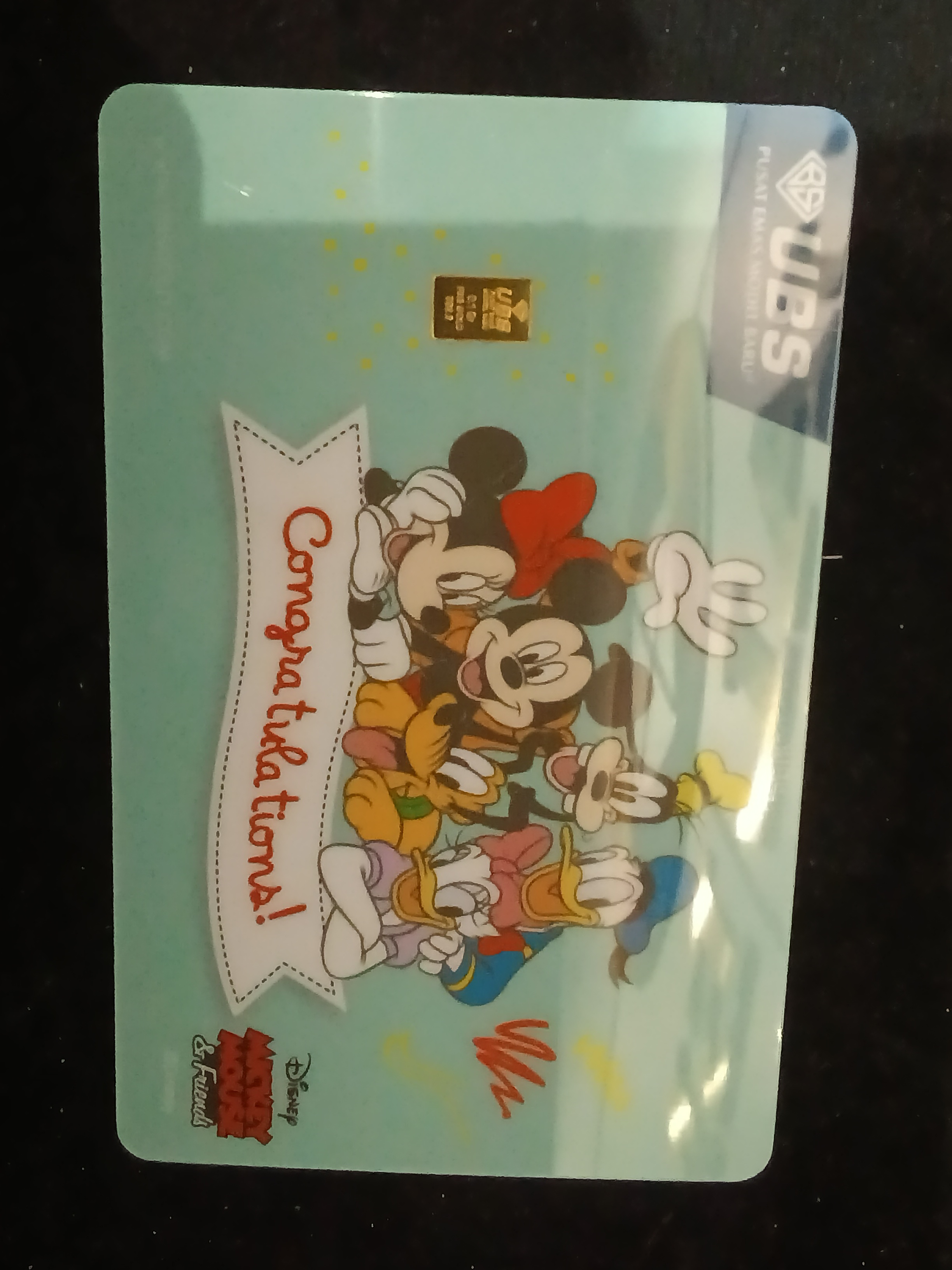 UBS CONGRATULATIONS! DISNEY